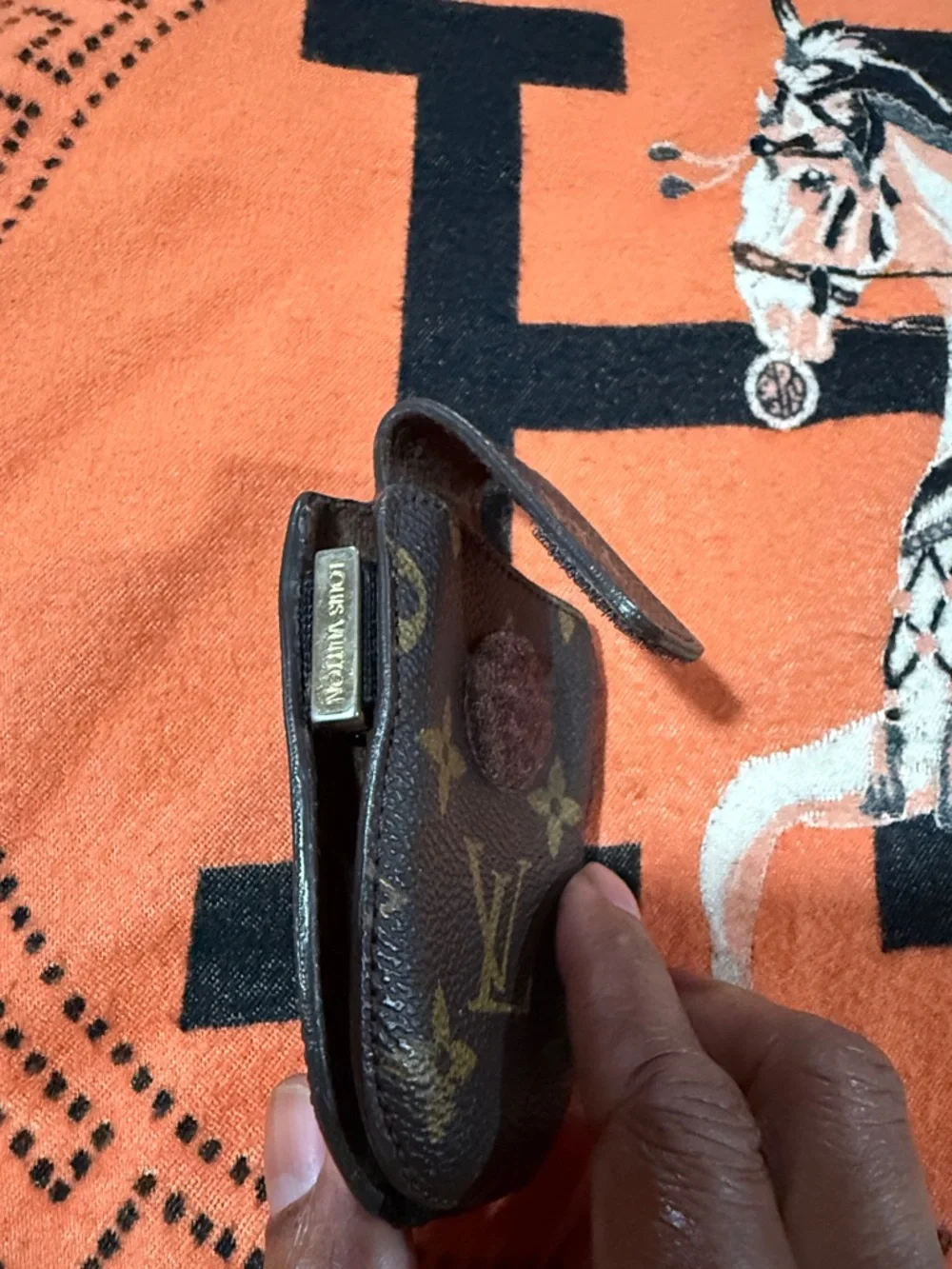 Louis Vuitton Brown Monogram Leather Phone Holster with Flap